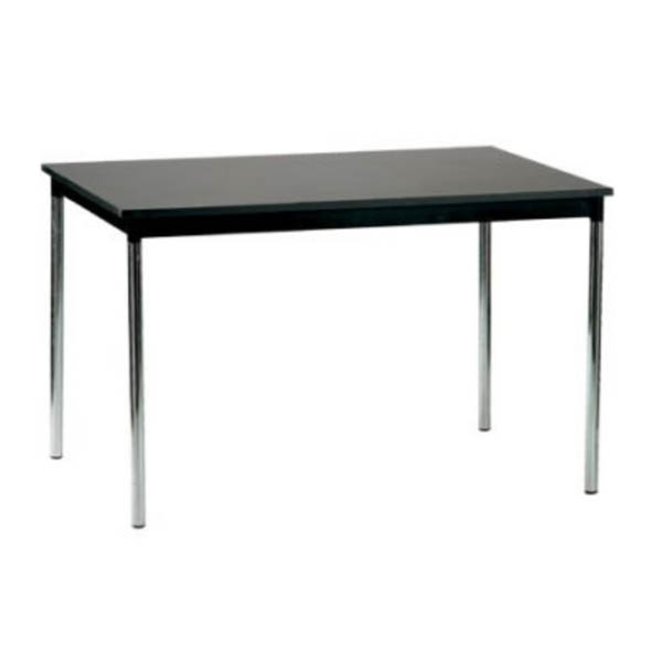 Table medola  h70 pieds chrome - 120x80 plateau noir
