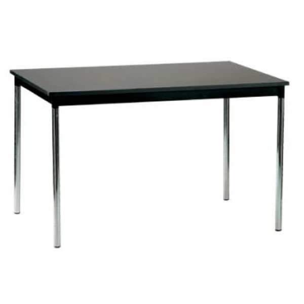 Table medola  h70 pieds chrome - 140x80 plateau noir