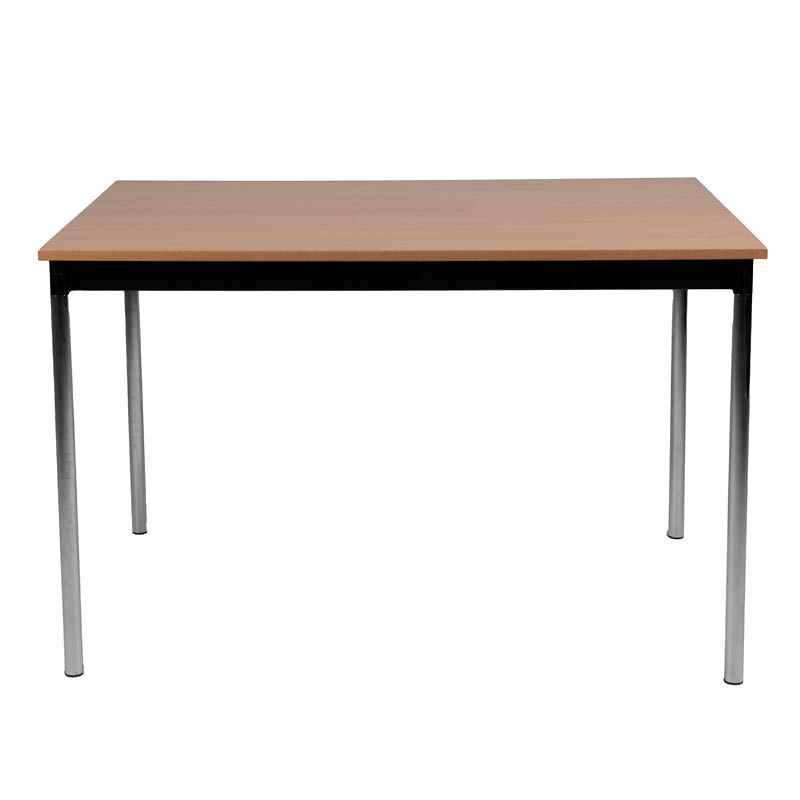 Table medola  h70 pieds chrome - 120x60 plateau hêtre