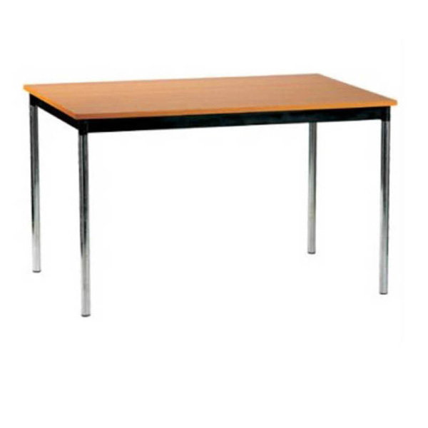 Table medola  h70 pieds chrome - 150x80 plateau hêtre