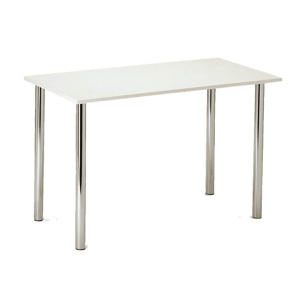 Table oberkampf h70 pieds chrome - 100x60 plateau blanc