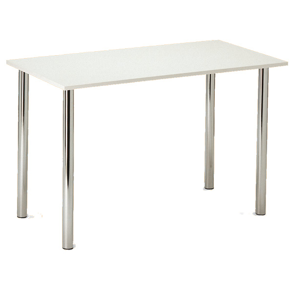 Table oberkampf h70 pieds chrome - 120x60 plateau blanc