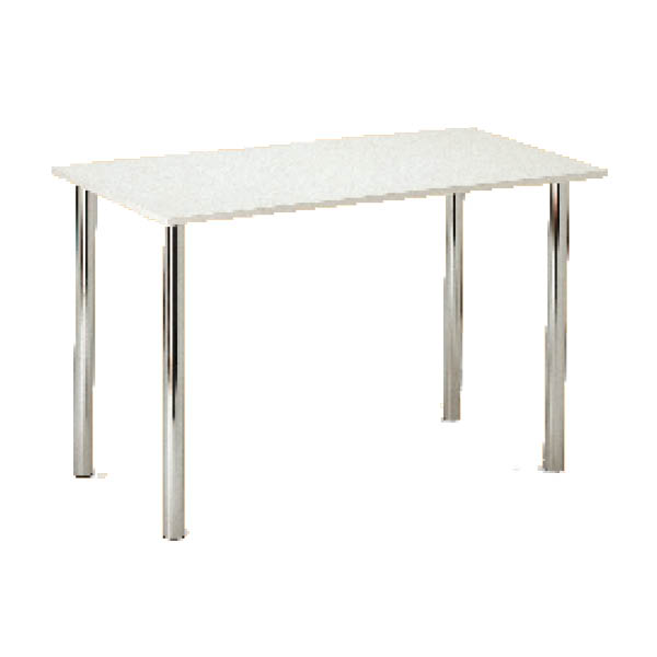 Table oberkampf h70 pieds chrome - 160x60 plateau blanc