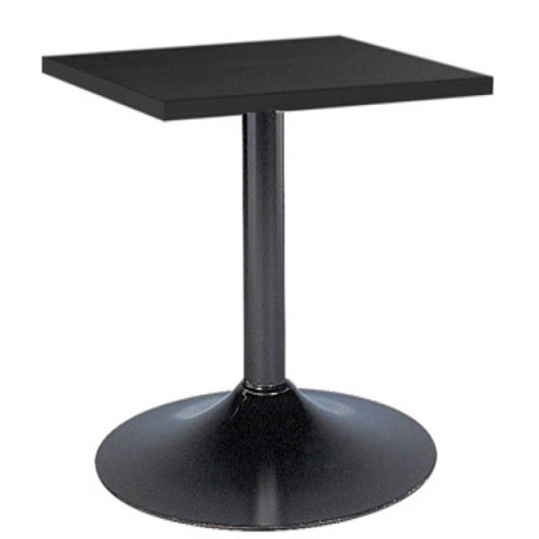 Table trévise h70 pieds chrome - 80x80 plateau noir
