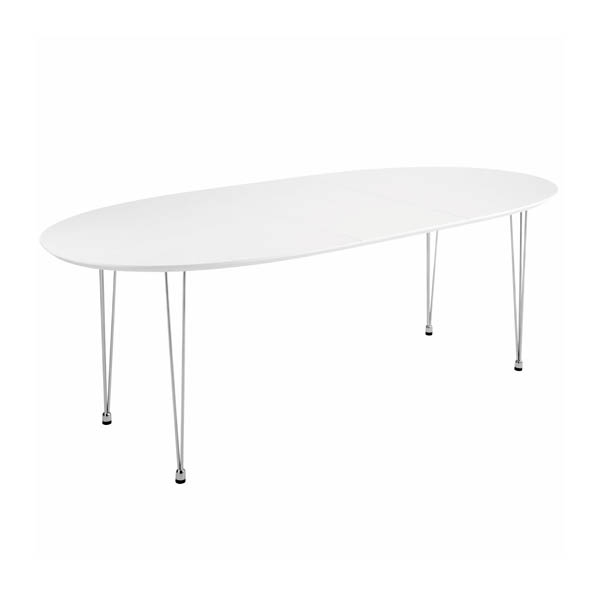 Table trapani h74 pieds plastique - 170x100 plateau blanc