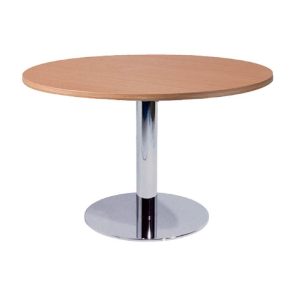 Table matteo h74 pieds chrome - ø100 plateau hêtre