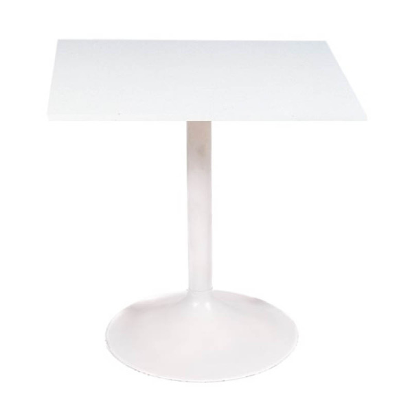 Table trévise blanc h70 pied blanc - 80x80 plateau blanc