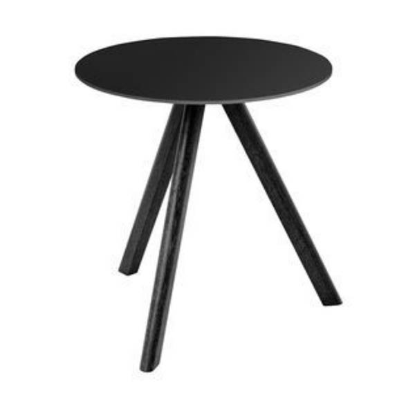 Table amagni noir h70 pieds en bois - ø80 plateau noir