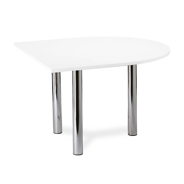 Table mac mahon 1/2 h74 pieds chrome - 120x120 plateau carré/rond blanc