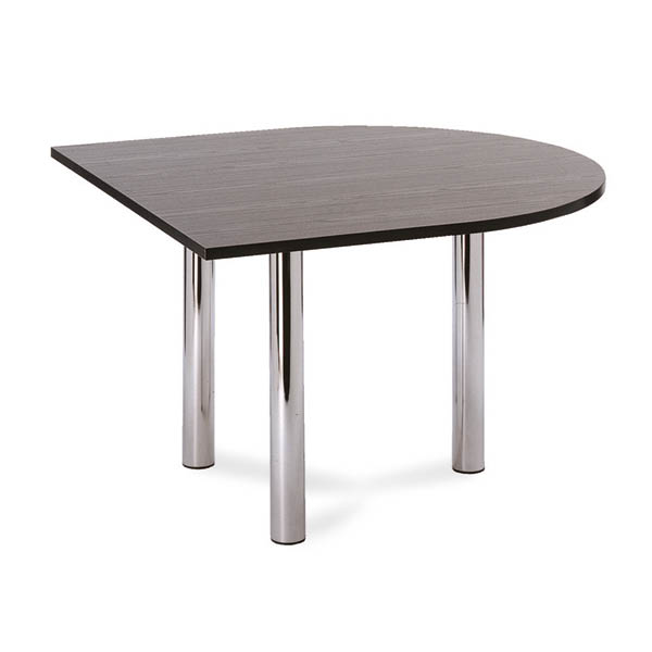 Table mac mahon 1/2 h74 pieds chrome - 120x120 plateau carré/rond noir
