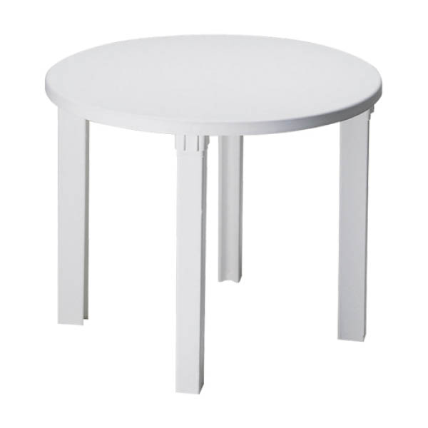 Table marina h70 pieds plastique - ø100 plateau blanc