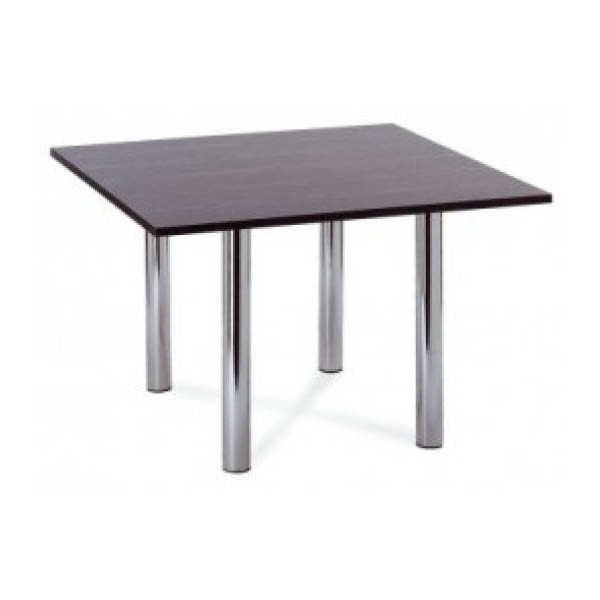 Table mac mahon h74 pieds chrome - 120x120 plateau carré noir