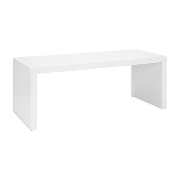 Table levante h75 pieds en bois - 200x80 plateau blanc