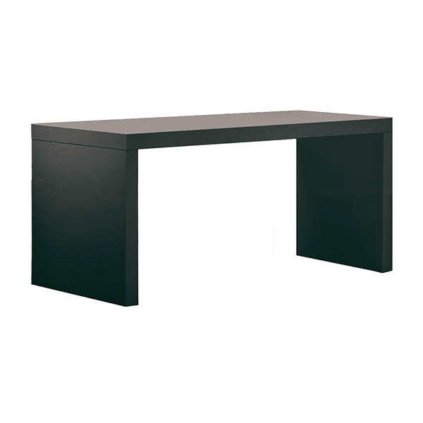 Table levante h75 pieds en bois - 200x80 plateau noir