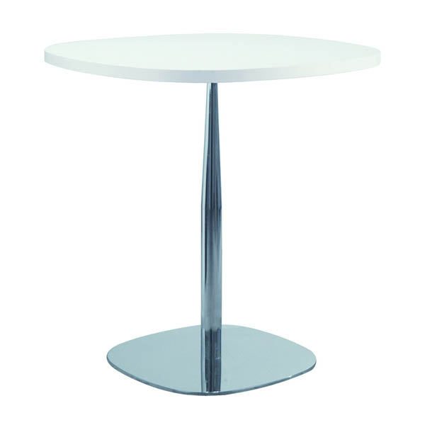 Table twin  h70 pieds chrome - 70x70 plateau blanc
